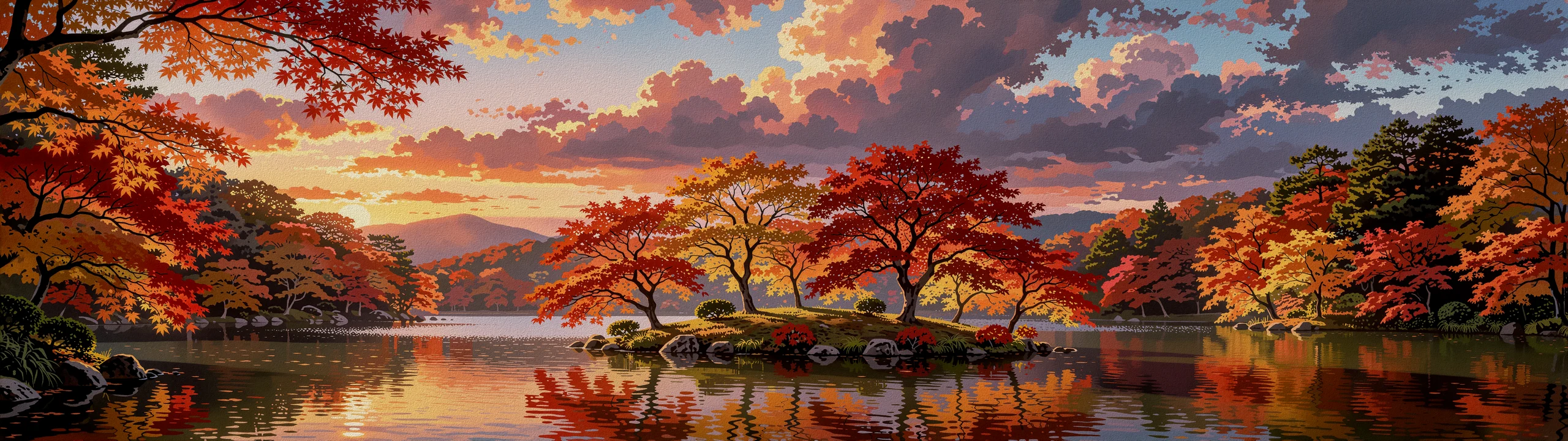 Autumn Lake Island